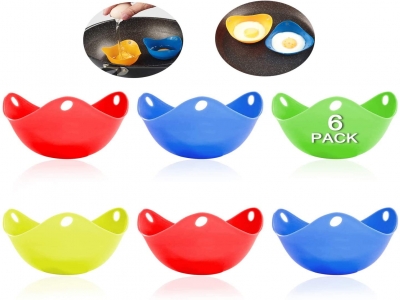 Silicone Egg Poaching Cups, Perfect Poached Egg Maker, Non-Stick Poached Eggs Cups, Microwave Egg Poacher, BPA Free Silicone Egg Poacher Cups(Multicolor, 6Pack)