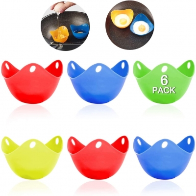 Silicone Egg Poaching Cups, Perfect Poached Egg Maker, Non-Stick Poached Eggs Cups, Microwave Egg Poacher, BPA Free Silicone Egg Poacher Cups(Multicolor, 6Pack)